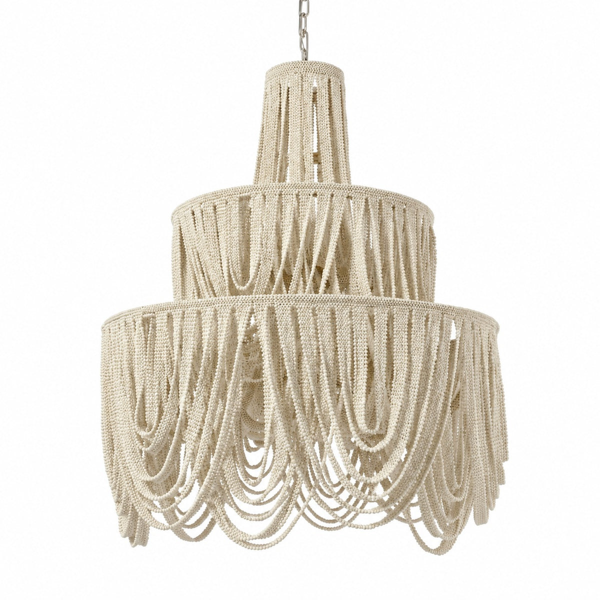 Selita Oversized Chandelier Coco Beads Cream