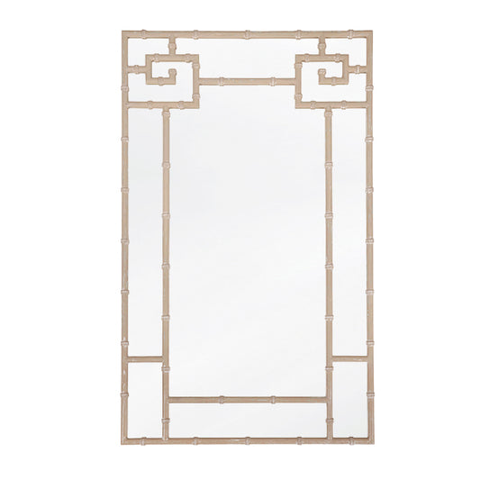 Decorative mirror with a gold frame on a white background