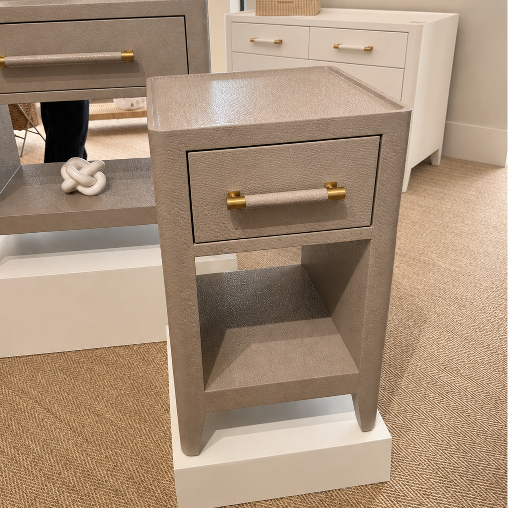 Fergus Single Nightstand Taupe Raffia