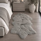 Tibetan Hide Throw Rug Light Gray