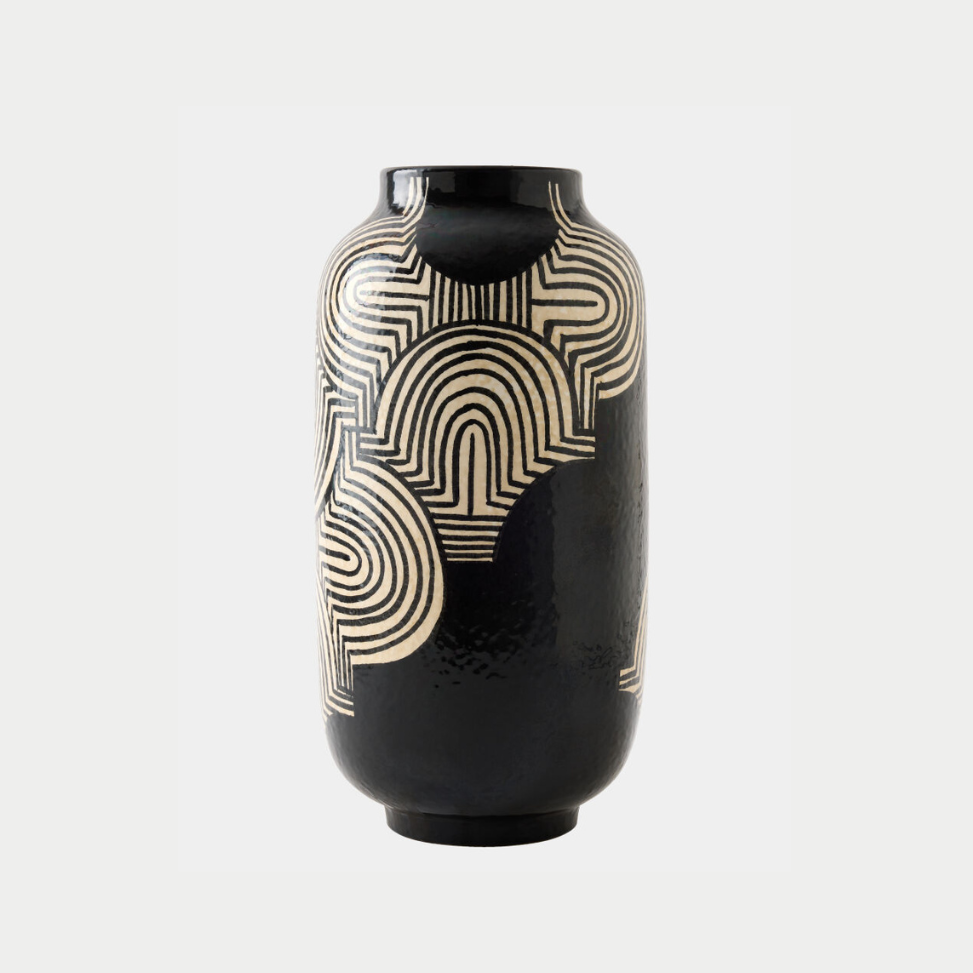 Arches Vase Black and White