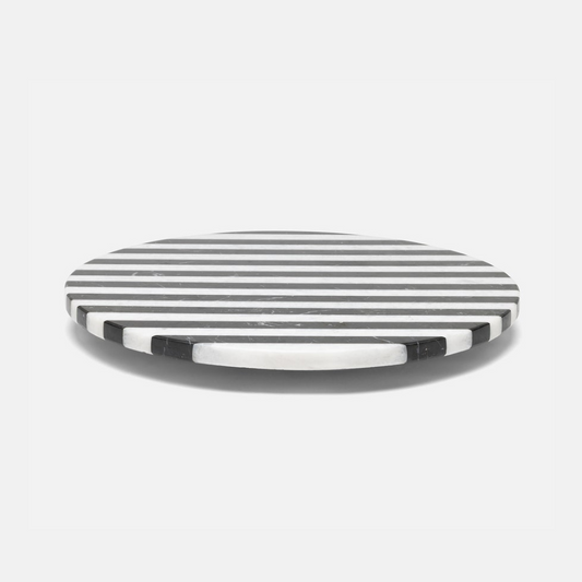 Silver ring with horizontal stripes on a white background