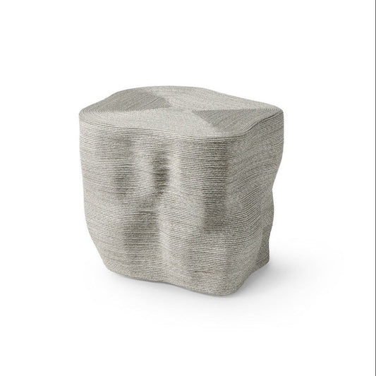 Textured gray stool on a white background