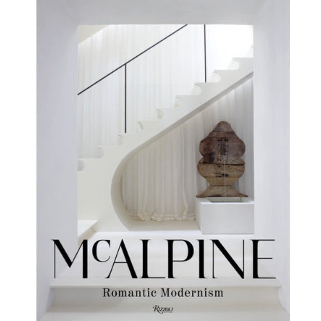 Book cover of 'Romantic Modernism' by McAlpine with a staircase and sculpture in the background.