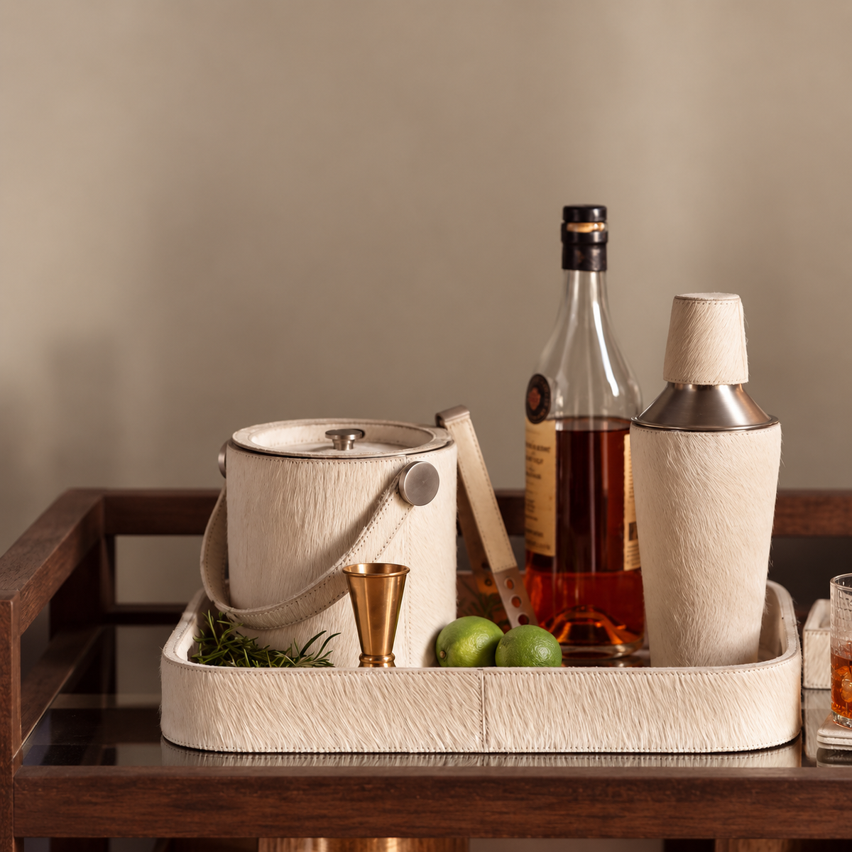 white hide bar accessory collection