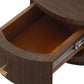 Wooden jewelry box with open lid on a white background