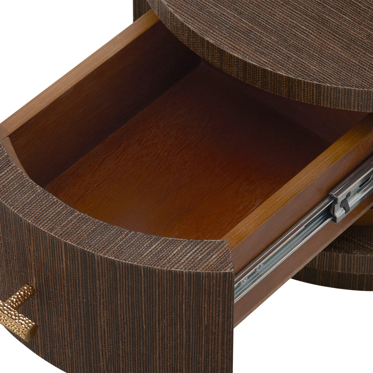 Wooden jewelry box with open lid on a white background