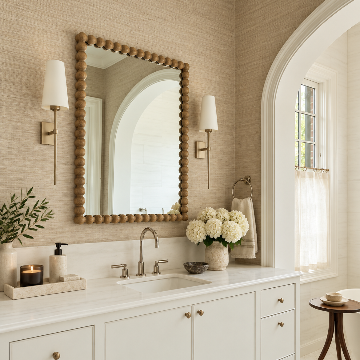 Abby Mirror Pale Oak