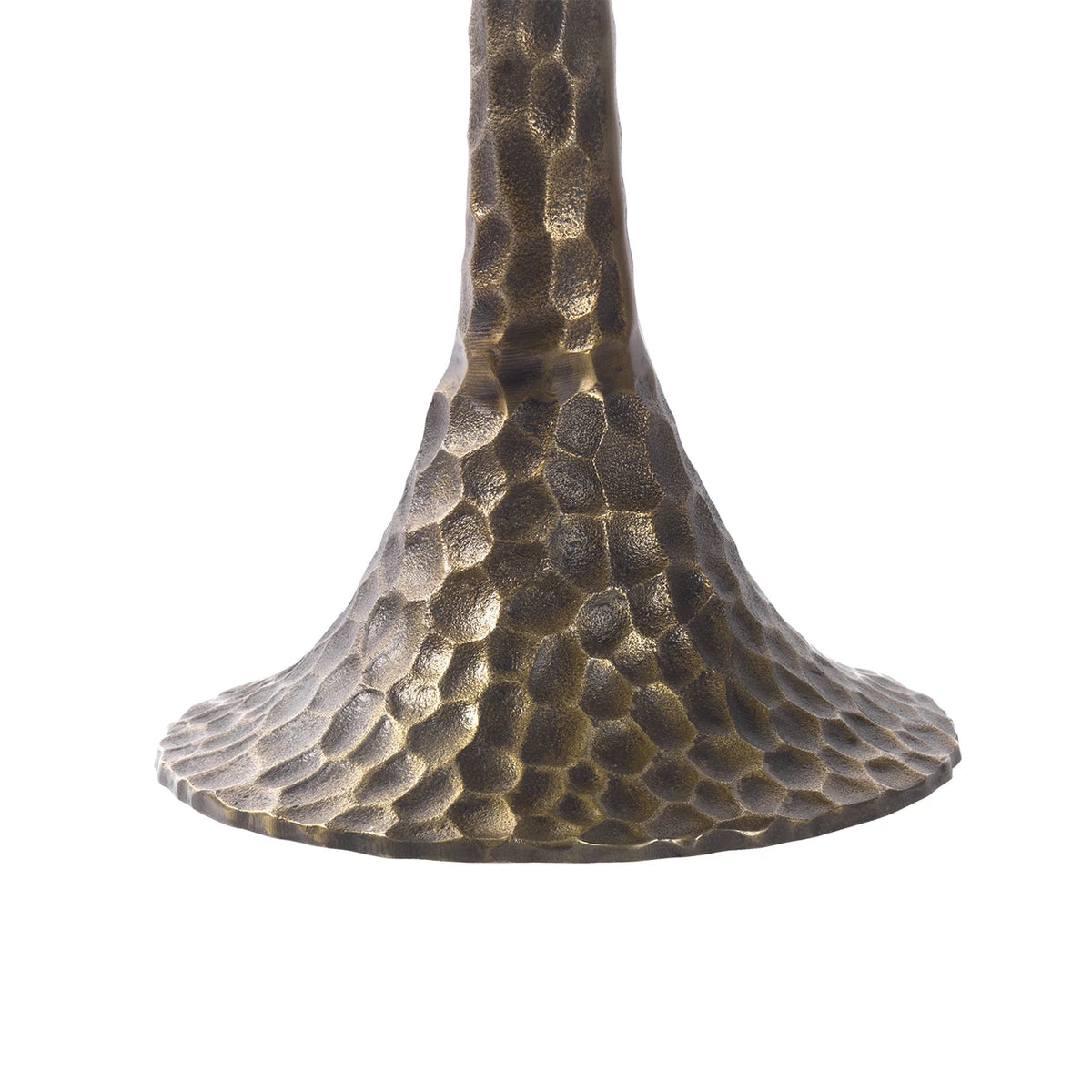 Hammered bronze door knocker on a white background