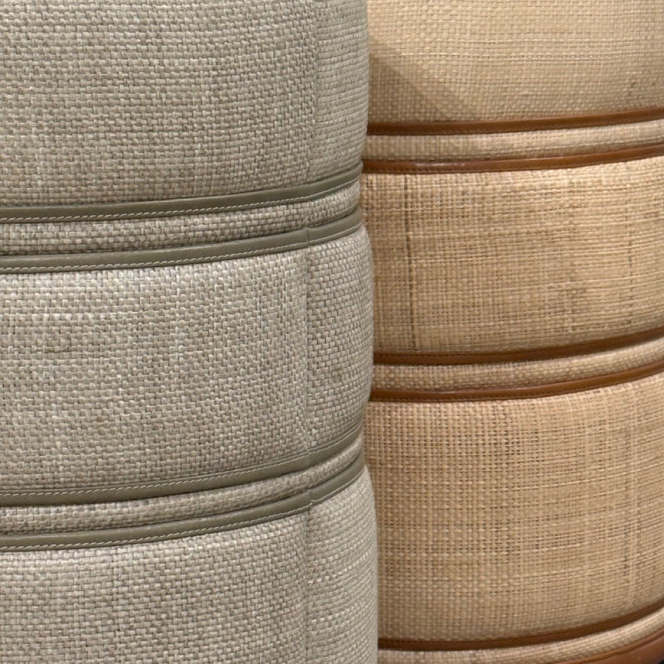Quinn Stool Natural and Saddle Leather