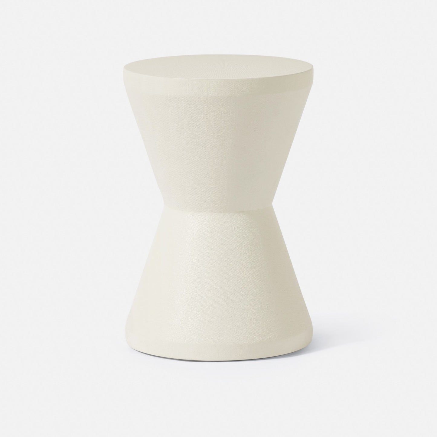 White ceramic stool on a white background