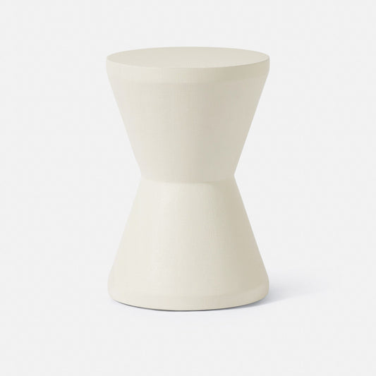 White ceramic stool on a white background