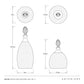 Technical drawing of Ophis decanters set with dimensions and Arteriors branding.