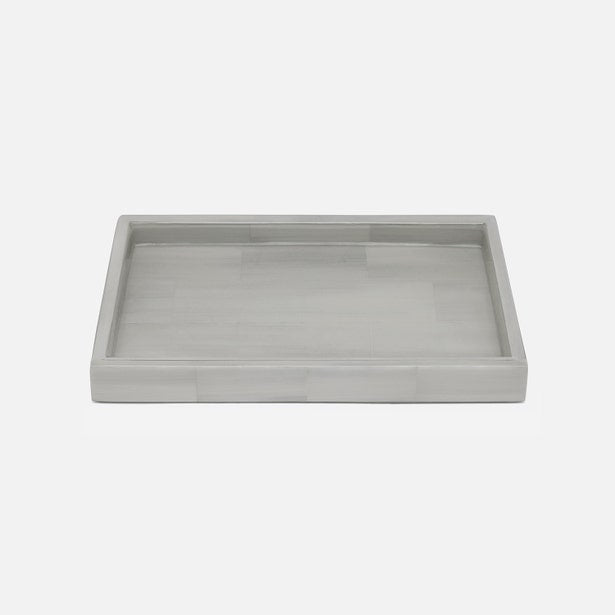 Arles Tray Light Gray Faux Horn