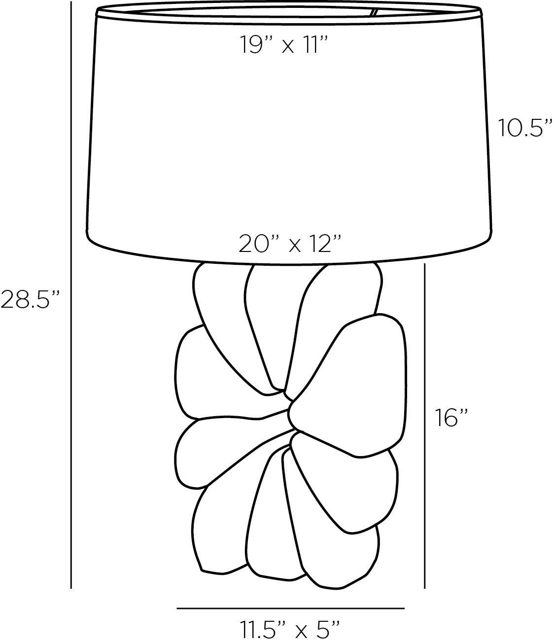 arteriors ashley lamp diagram