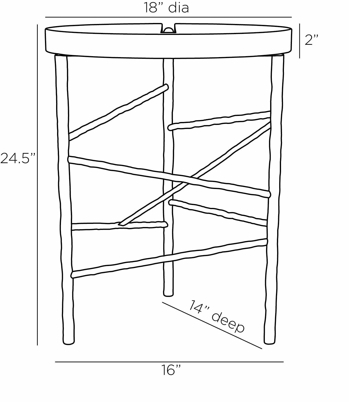 arteriors atlas end table diagram