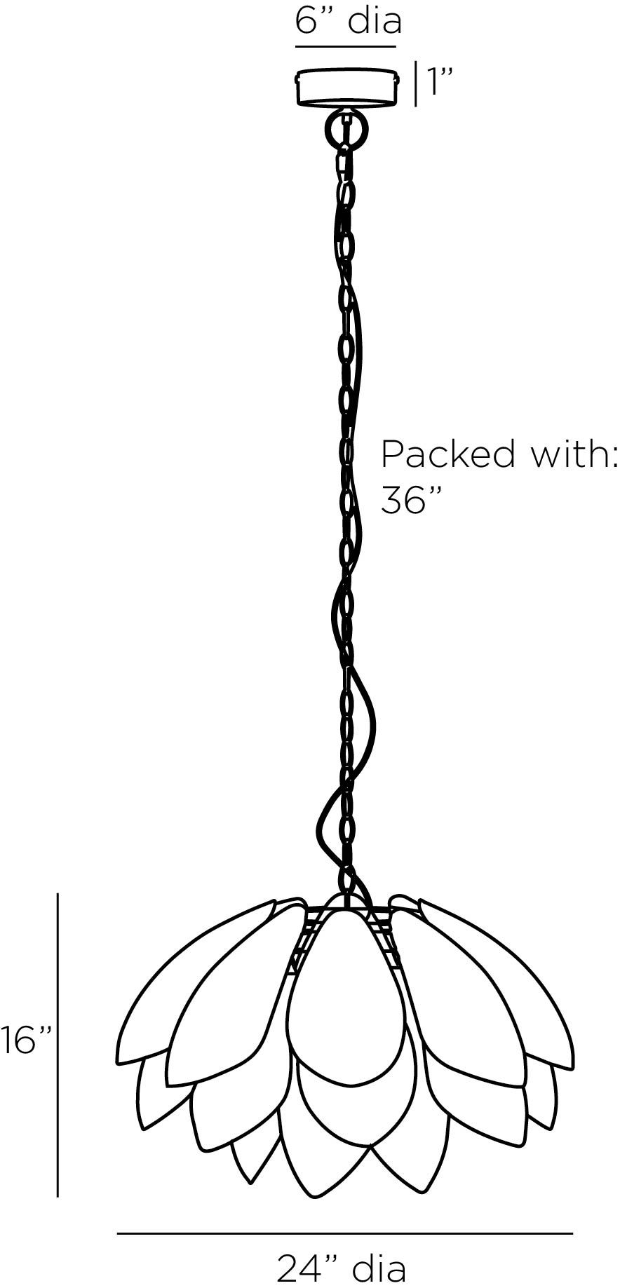 arteriors ayana chandelier diagram