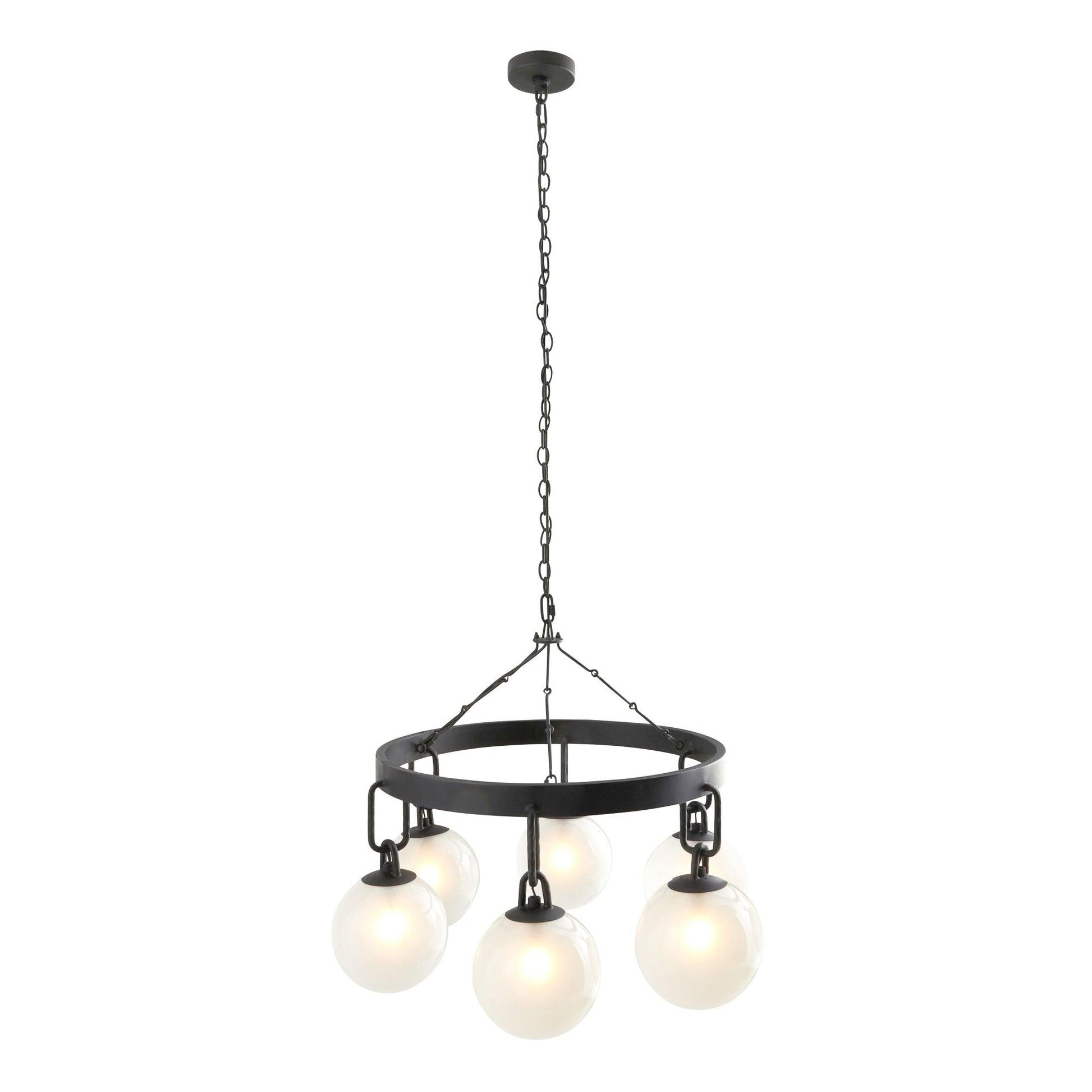 arteriors bailey chandelier illuminated