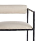 Chair with beige cushioned seat and backrest on a white background