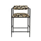 Bar stool with patterned cushion on a white background