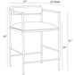 Line drawing of a chair with dimensions labeled