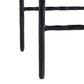 Black metal ladder on a white background