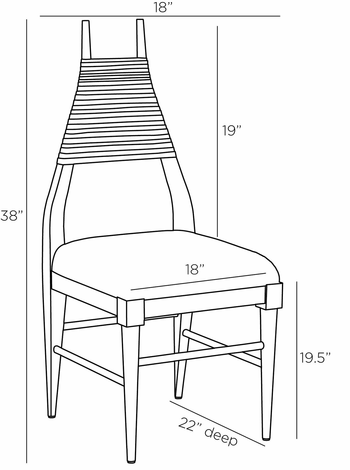 arteriors biziki dining chair dove diagram