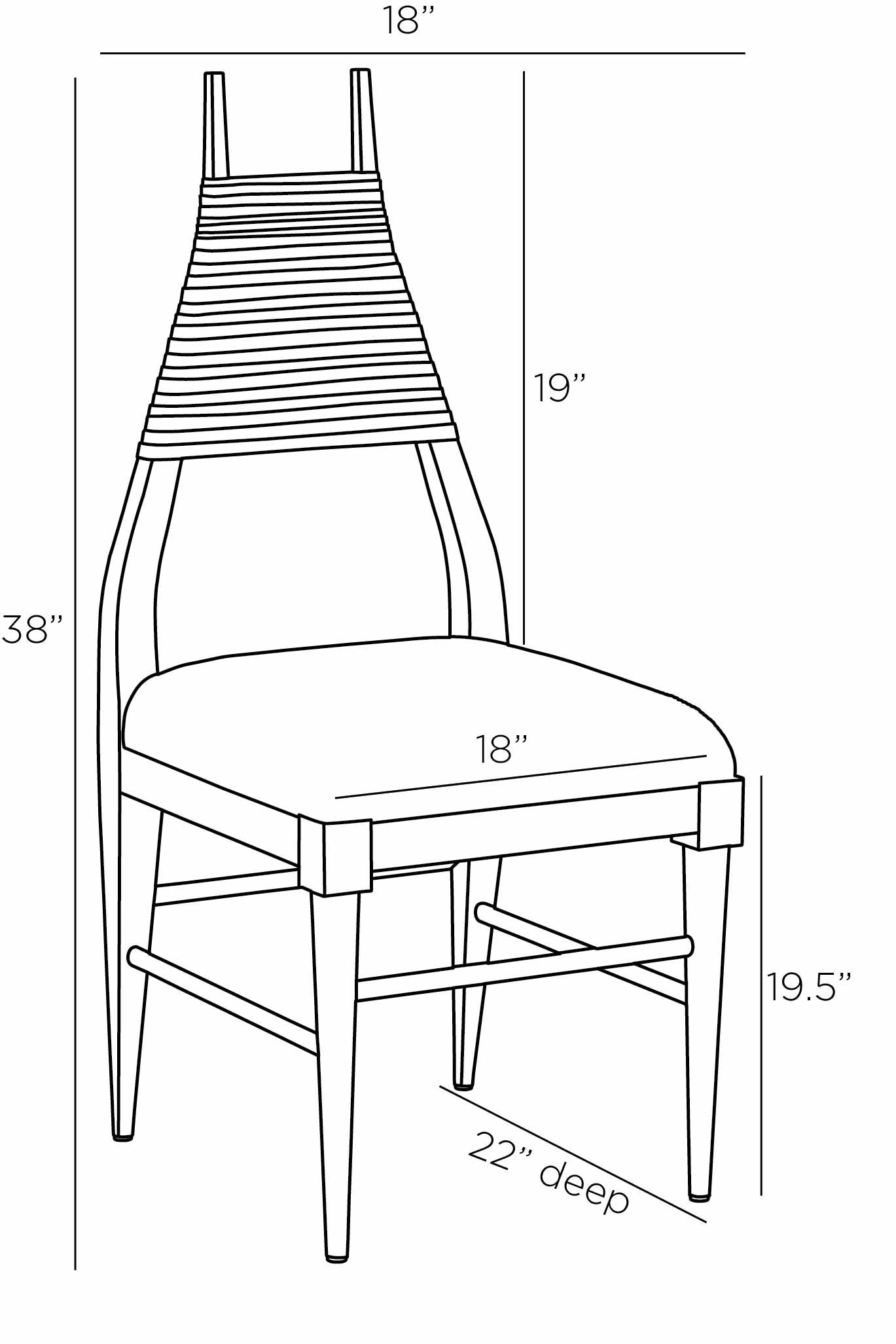 arteriors biziki dining chair morel diagram