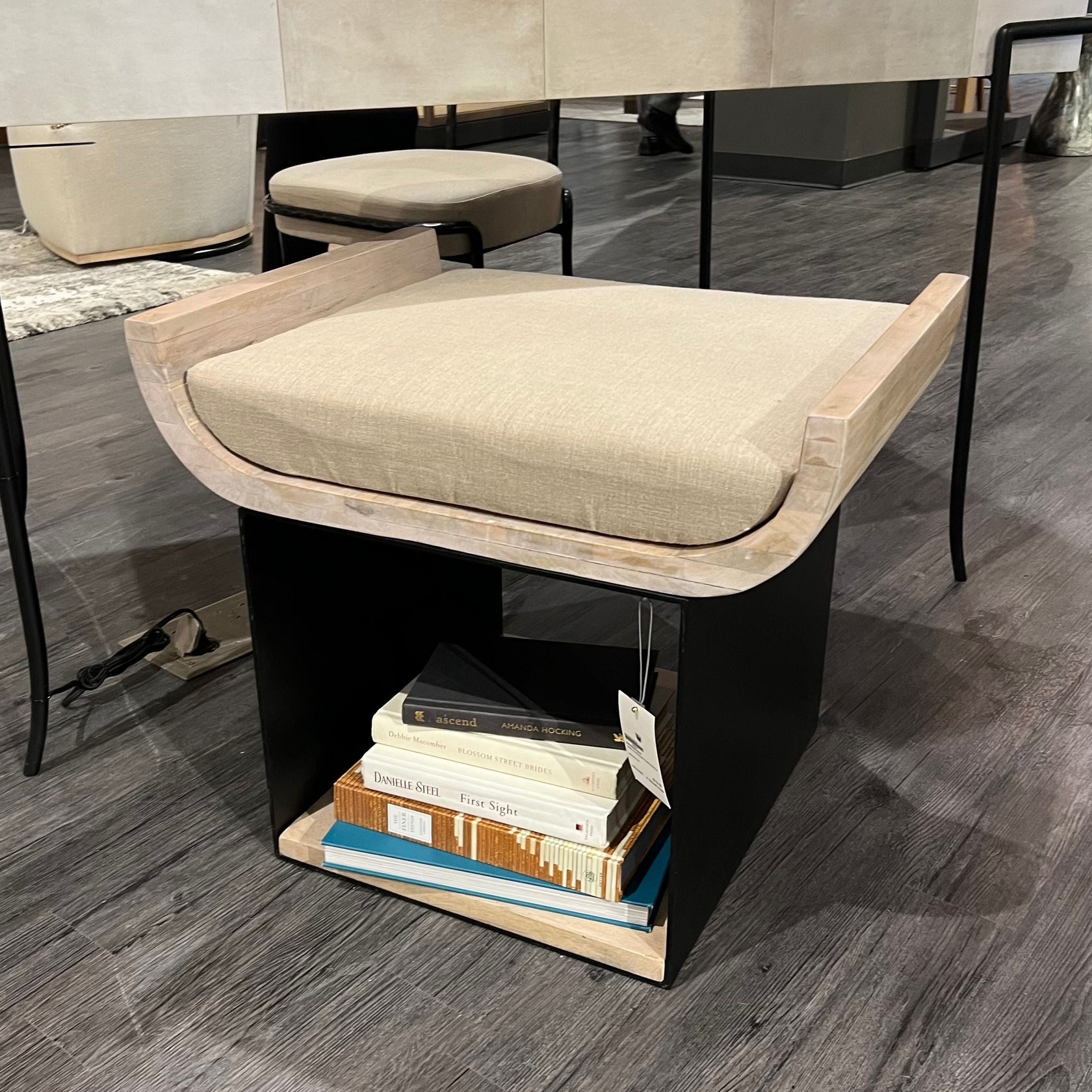 Arteriors Home Bookstack Stool Whitewashed Wood and Iron – CLAYTON GRAY ...