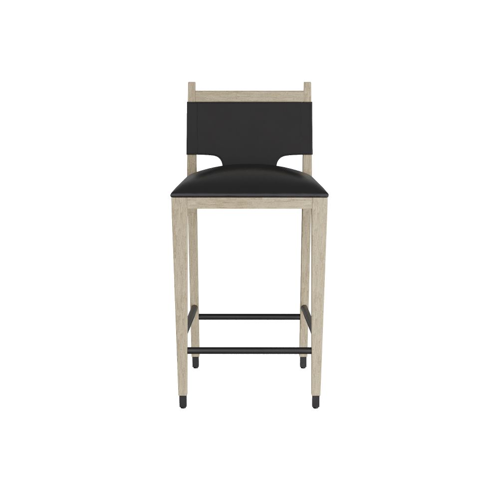 arteriors burdock bar stool graphite front