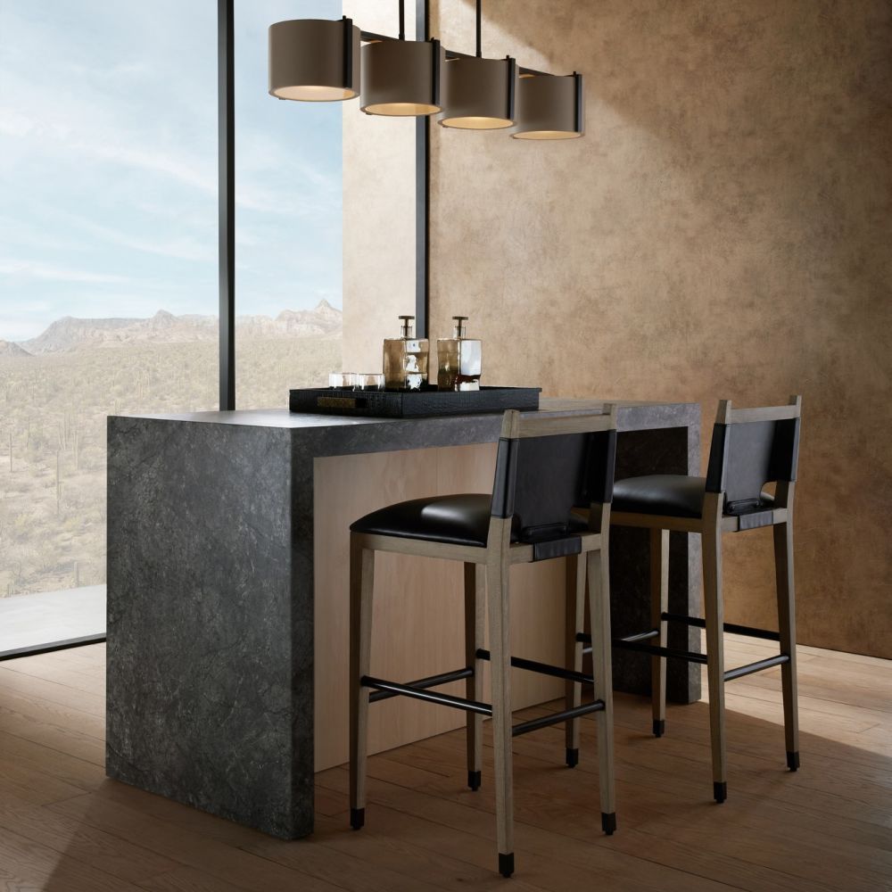 arteriors burdock bar stool graphite styled