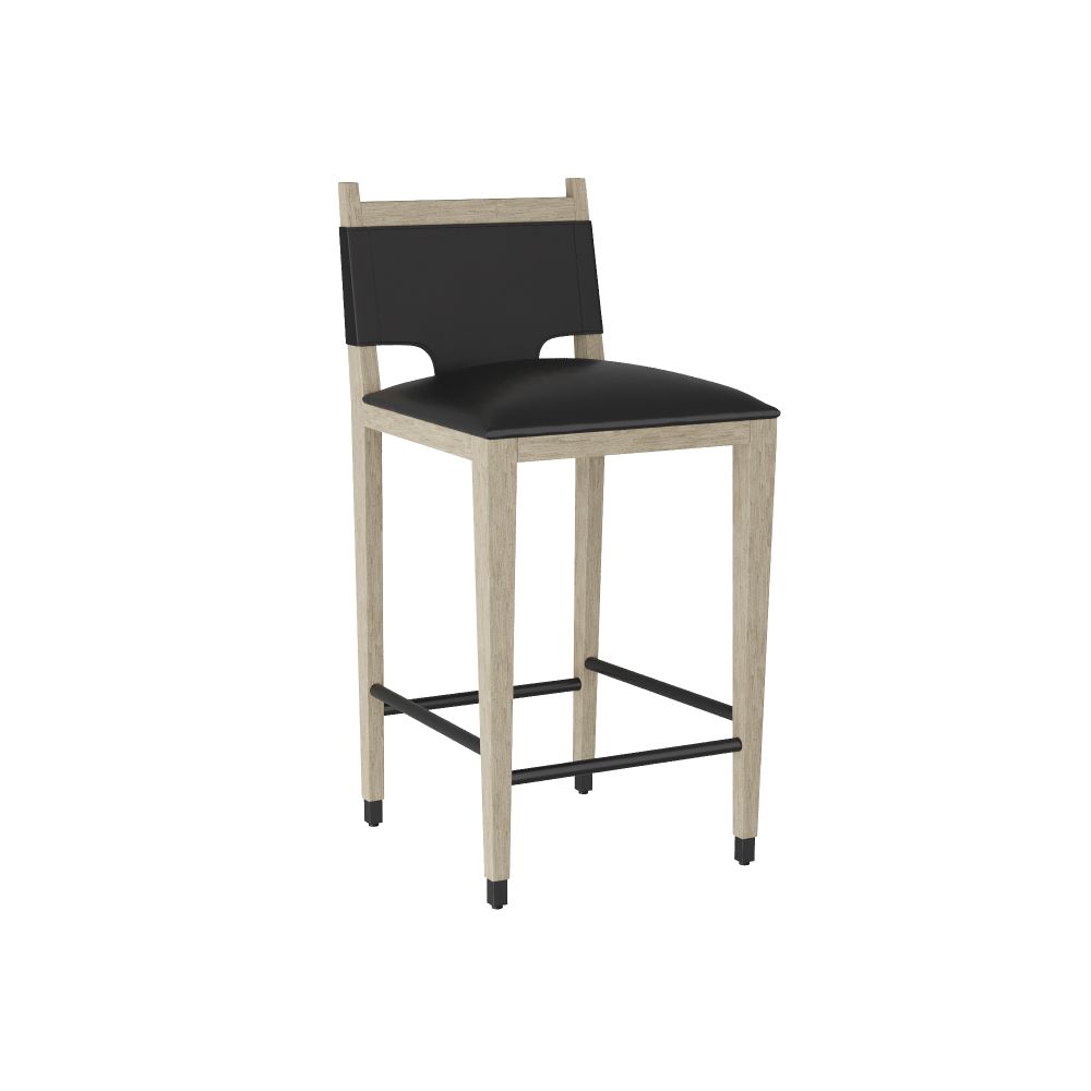 arteriors burdock bar stool graphite