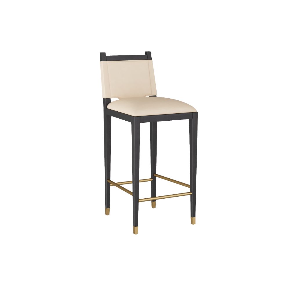 arteriors burdock bar stool ivory angle