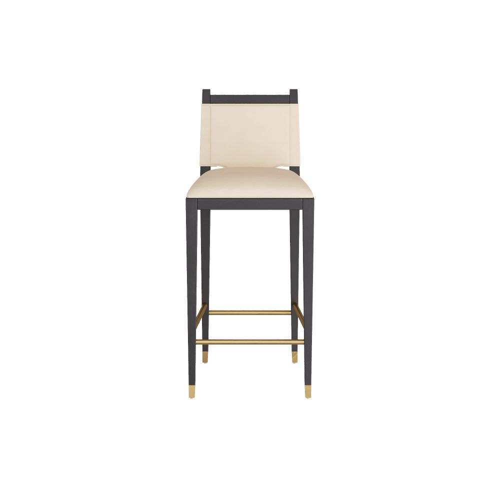 arteriors burdock bar stool ivory front