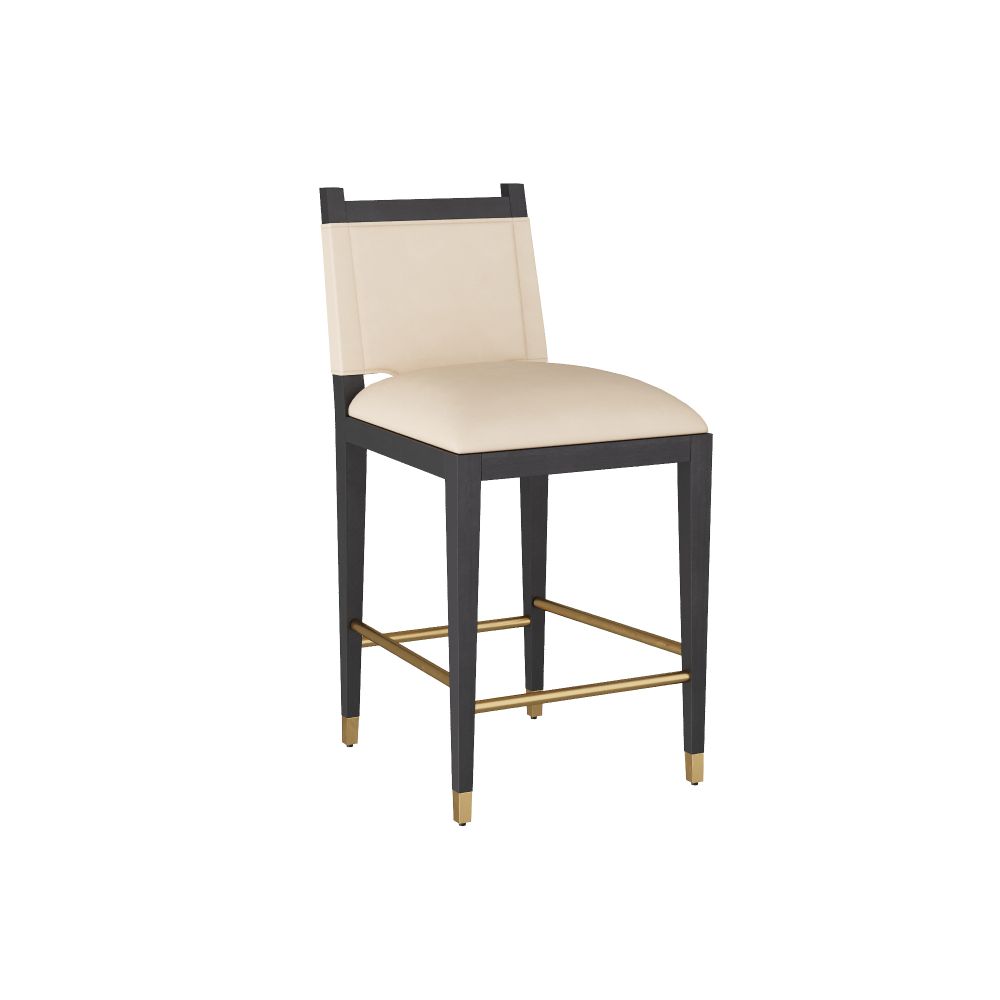 arteriors burdock counter stool ivory angle