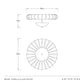 Technical drawing of a Camella Flush Mount light fixture with dimensions and Arteriors branding.