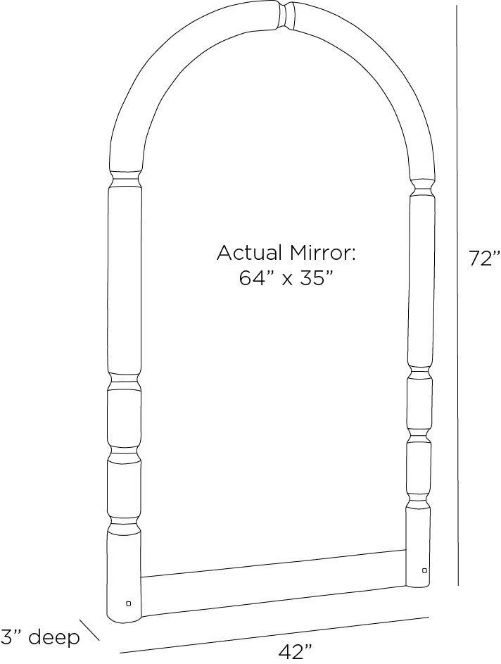 arteriors charleston floor mirror diagram