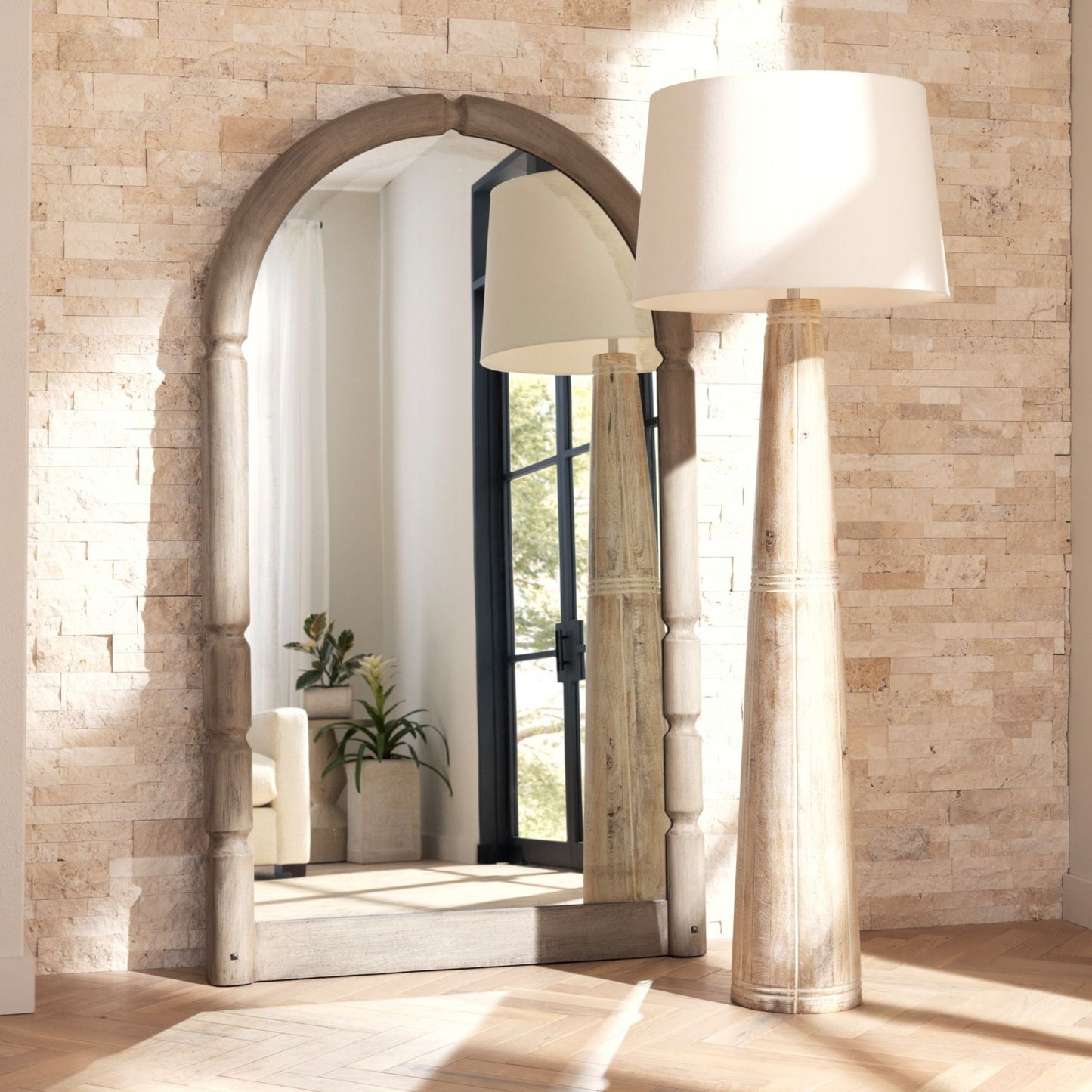 arteriors charleston floor mirror styled