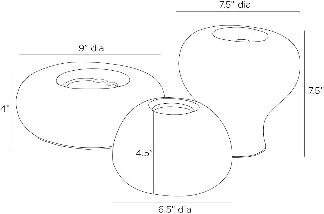 arteriors dandy vases diagram