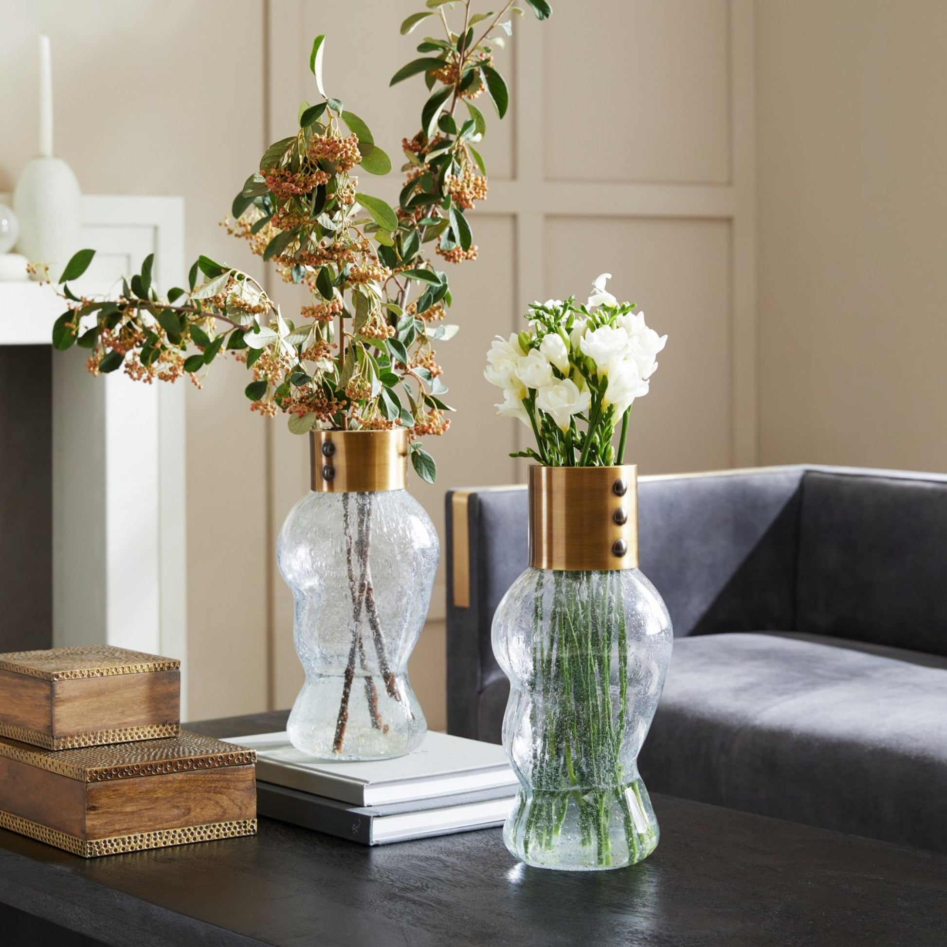 arteriors decker vases set styled