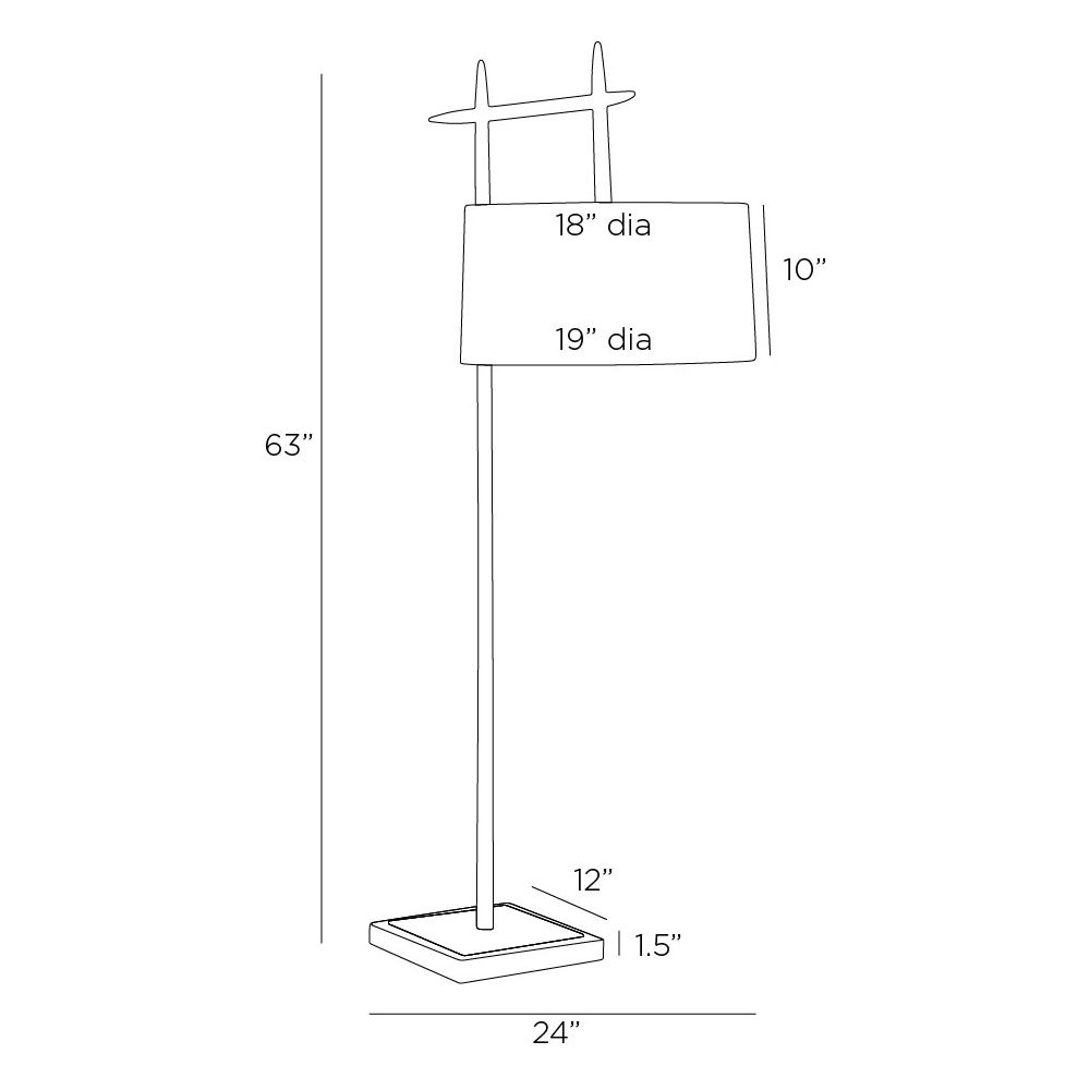 Eileen Floor Lamp Hammered Iron