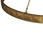 Bronze-colored metal strip with rectangular sections on a white background