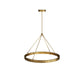 Gold pendant light fixture on a white background