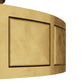 Close-up of a gold-colored light fixture on a white background
