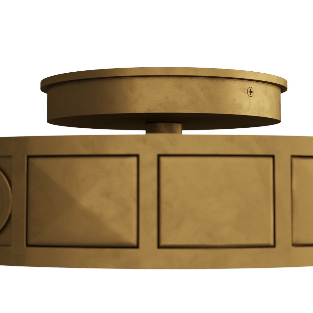 Gold decorative ceiling light fixture on a white background