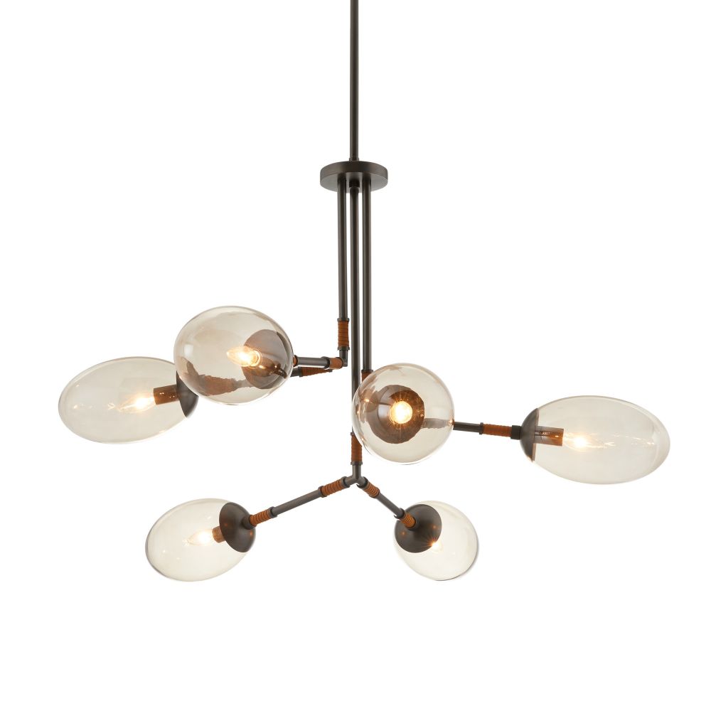 arteriors falcon chandelier angle illuminated