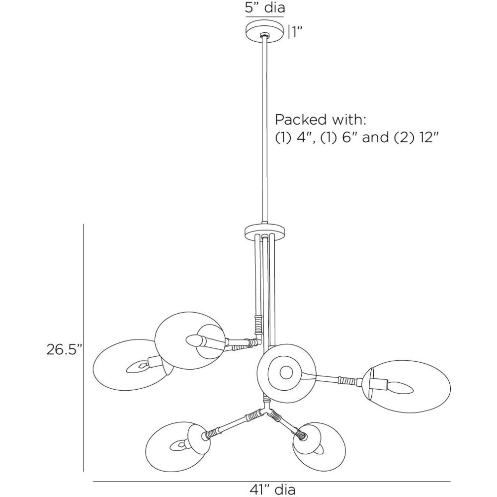 arteriors falcon chandelier diagram