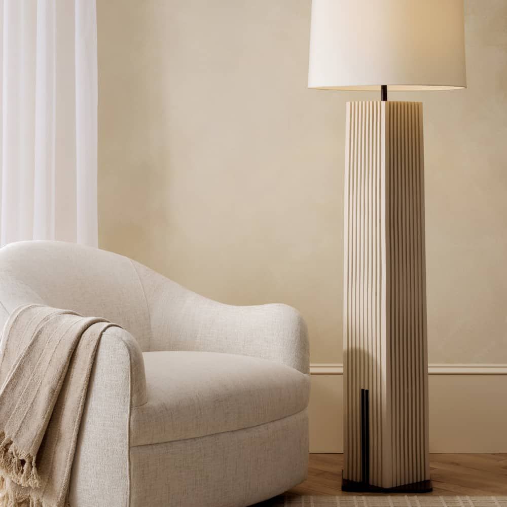 arteriors fortunata floor lamp styled photo