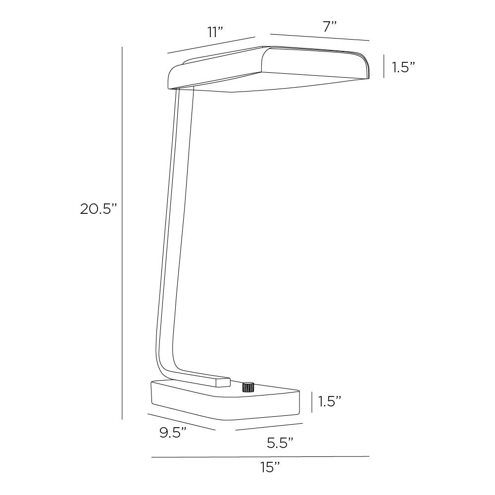 arteriors genevieve desk lamp diagram