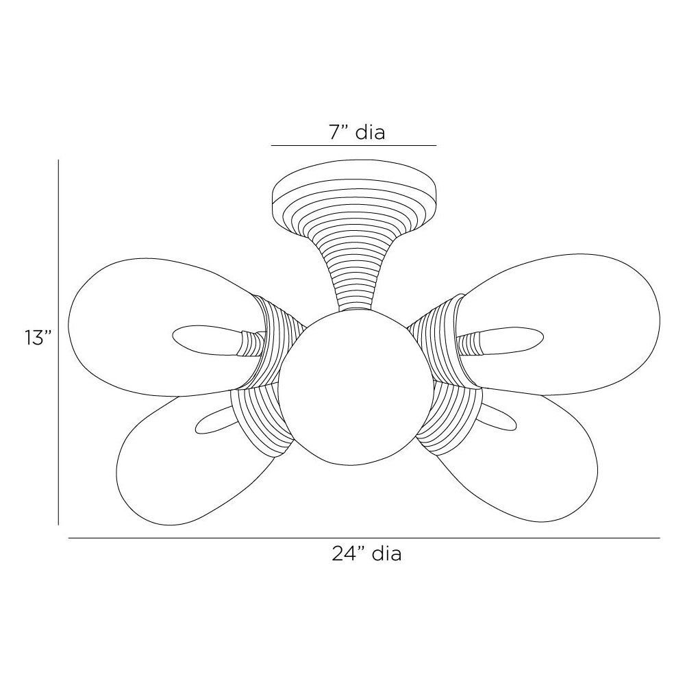 arteriors giselle flush mount diagram